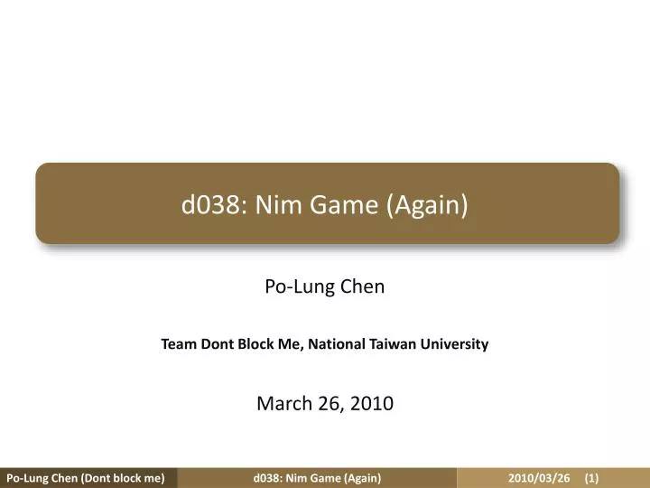 d038 nim game again