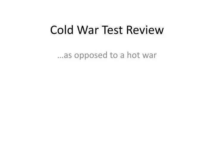 cold war test review