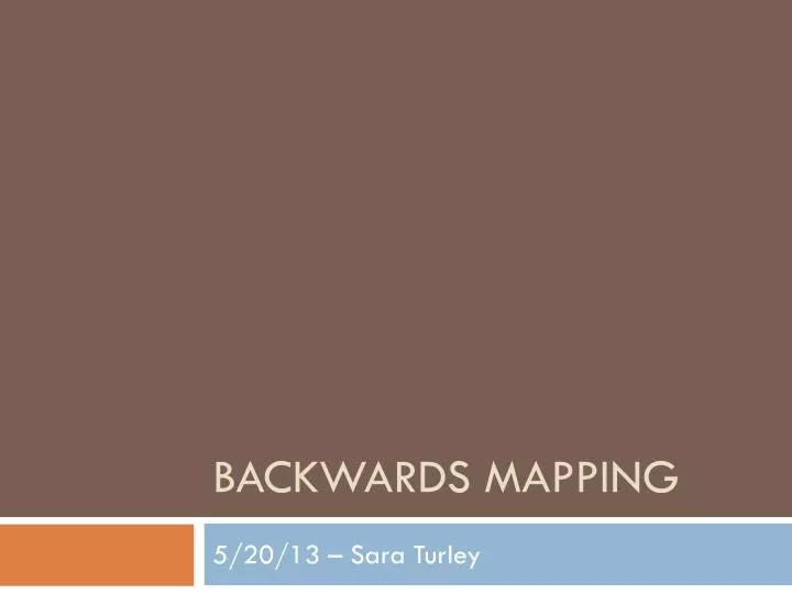 backwards mapping