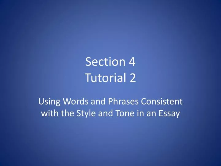 section 4 tutorial 2