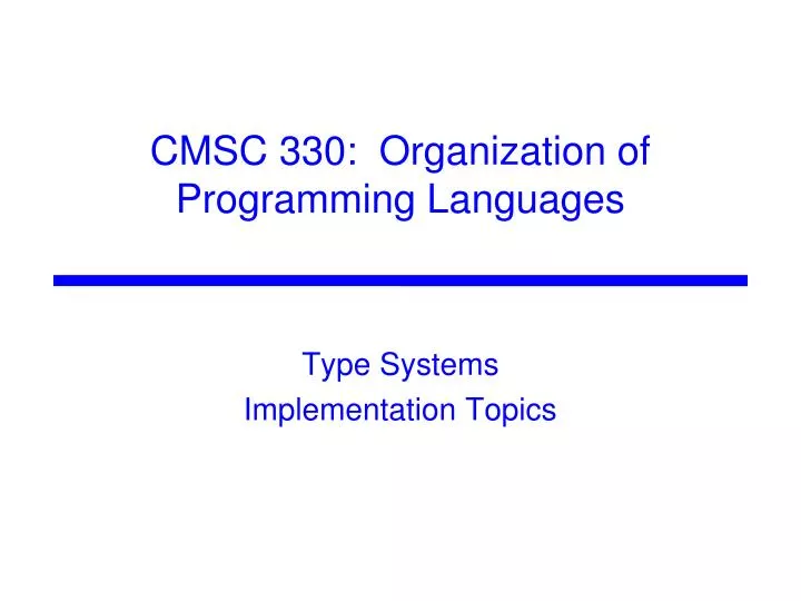 type systems implementation topics