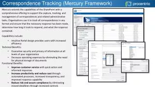 Correspondence Tracking (Mercury Framework)