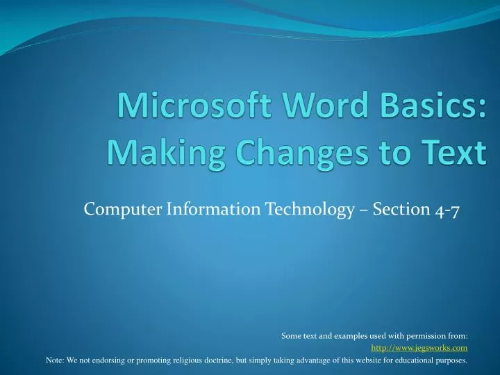 microsoft word basics making changes to text