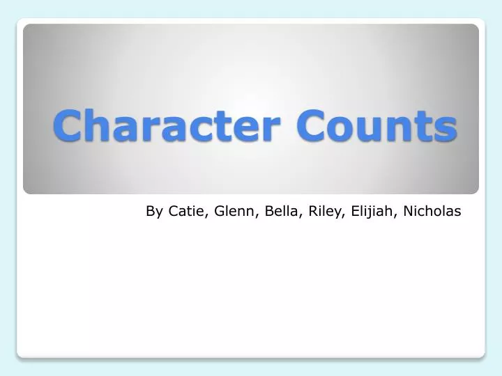 character counts