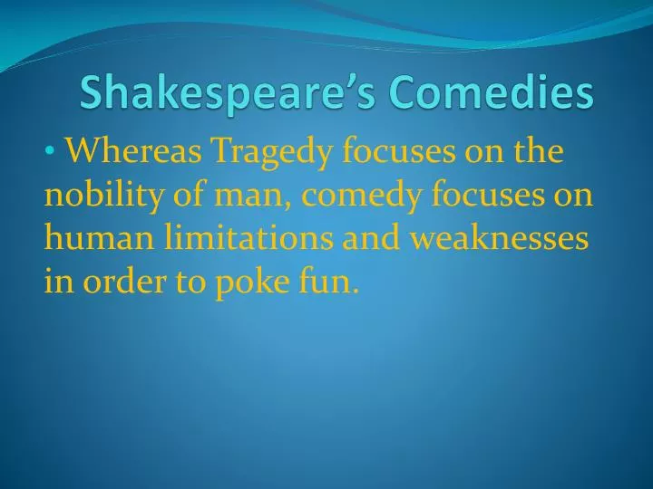 shakespeare s comedies