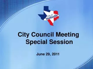 City Council Meeting Special Session