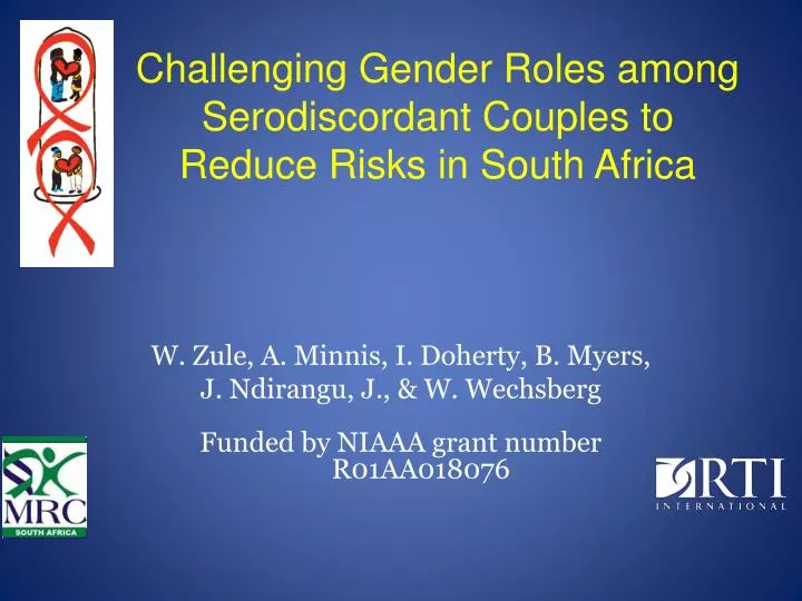challenging gender roles among serodiscordant couples to reduce risks in south africa