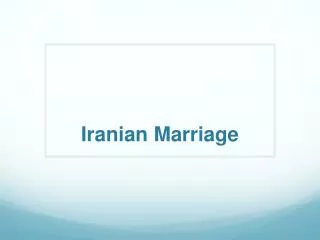 Iranian Marriage