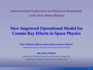 New Improved Operational Model for Cosmic Ray Effects in Space Physics