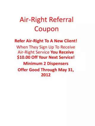 Air-Right Referral Coupon