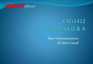 CSCI1412 Lecture 14 Q &amp; A