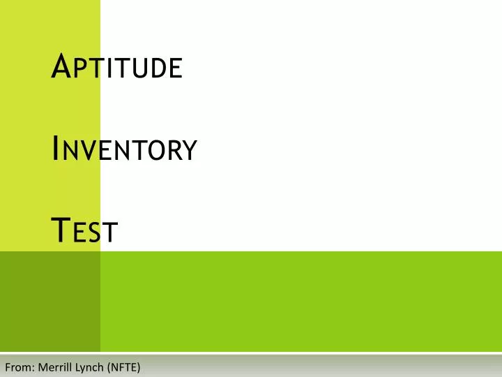 aptitude inventory test