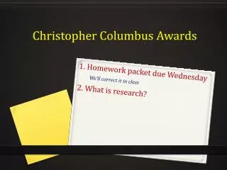 Christopher Columbus Awards