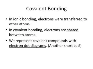 Covalent Bonding