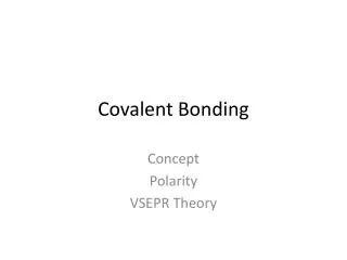 Covalent Bonding