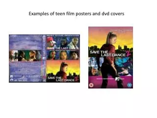 Examples of teen film posters and dvd covers