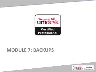Module 7 : Backups