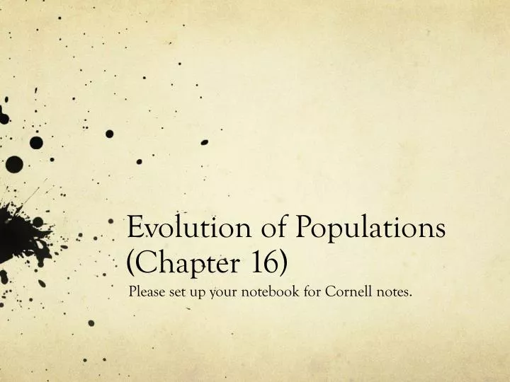 evolution of populations chapter 16