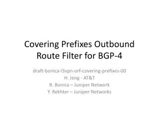 Covering Prefixes Outbound Route Filter for BGP-4