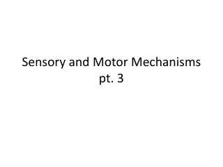 Sensory and Motor Mechanisms pt. 3