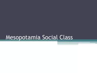 Mesopotamia Social Class