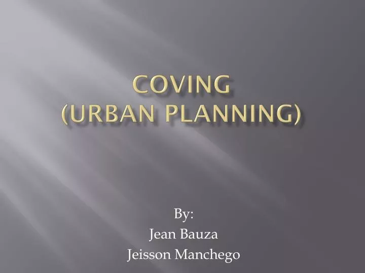 coving urban planning