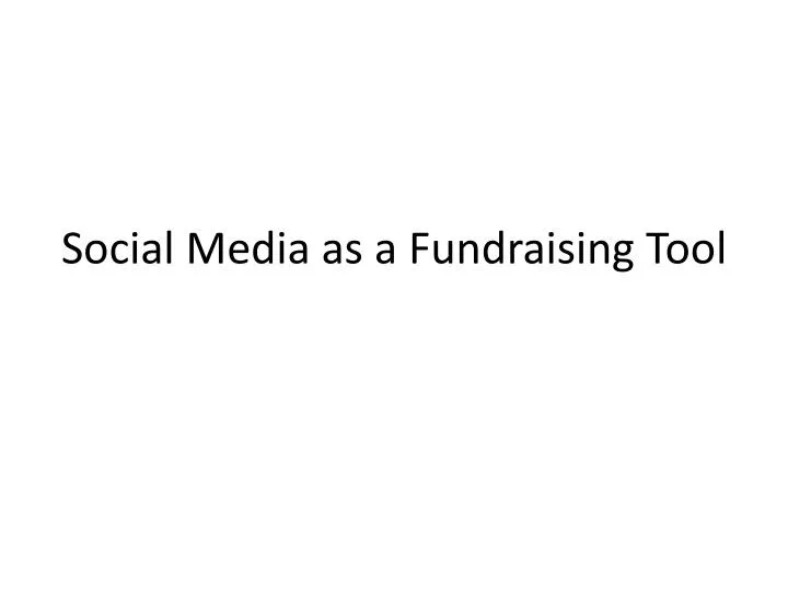 social media as a fundraising tool