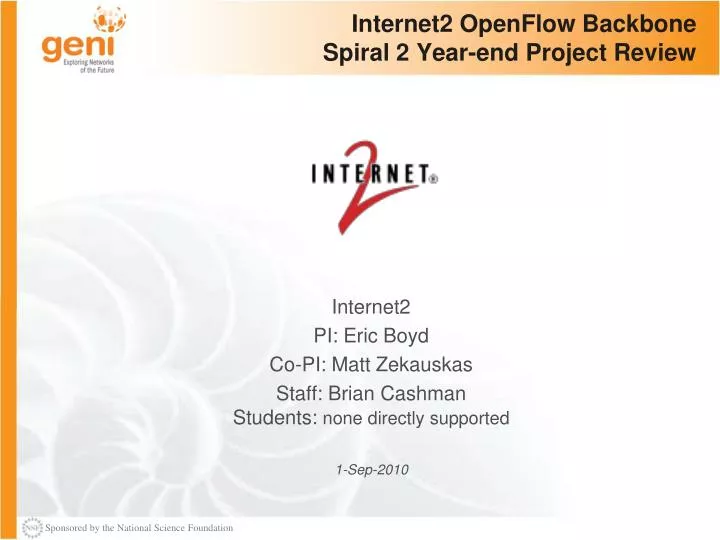 internet2 openflow backbone spiral 2 year end project review