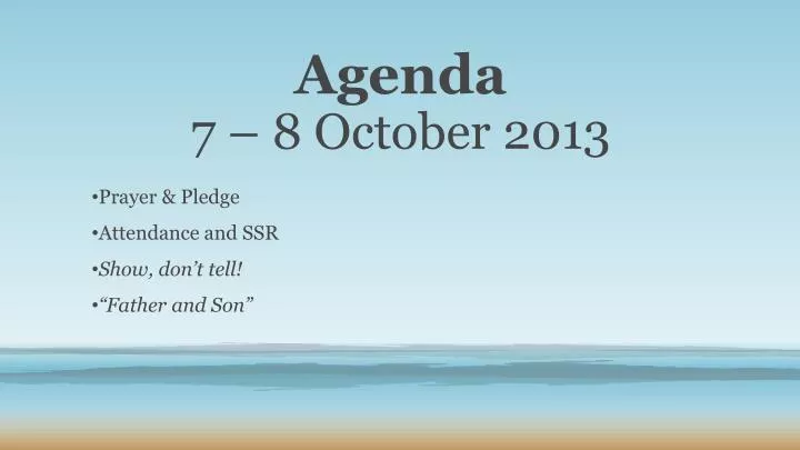 agenda 7 8 october 2013