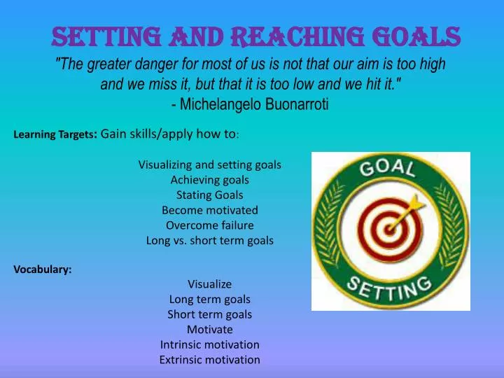 setting and reaching goals