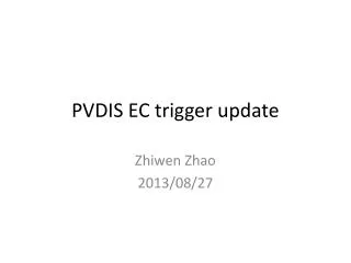 PVDIS EC trigger update