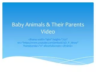 Baby Animals &amp; Their Parents Video