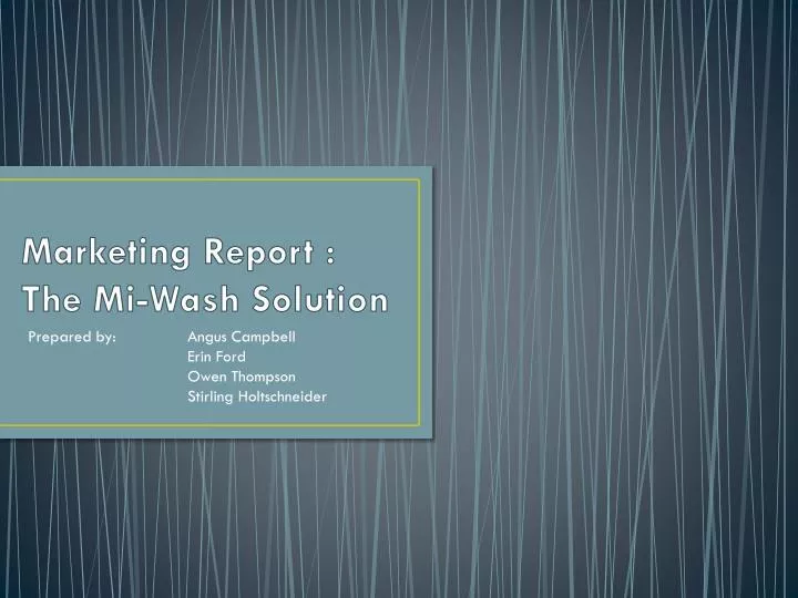 marketing report the mi wash solution