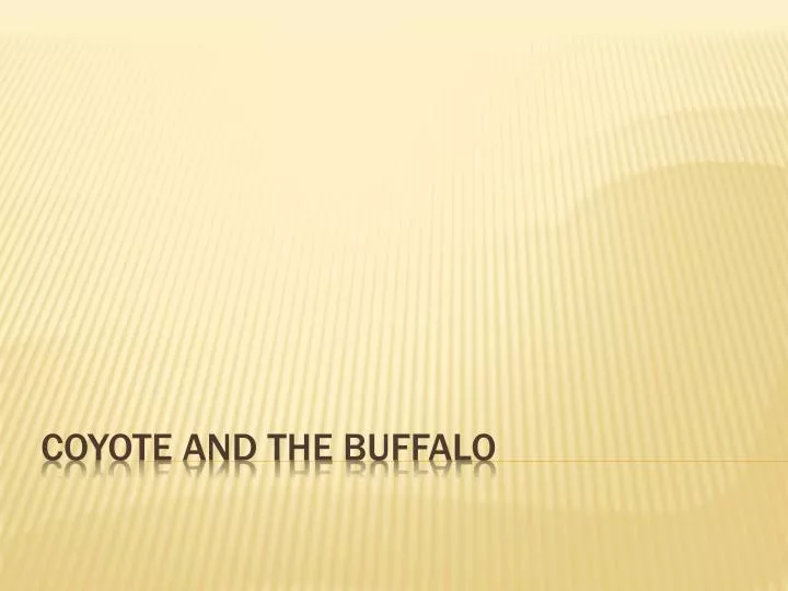 coyote and the buffalo