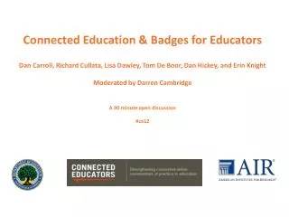 Connected Education &amp; Badges for Educators