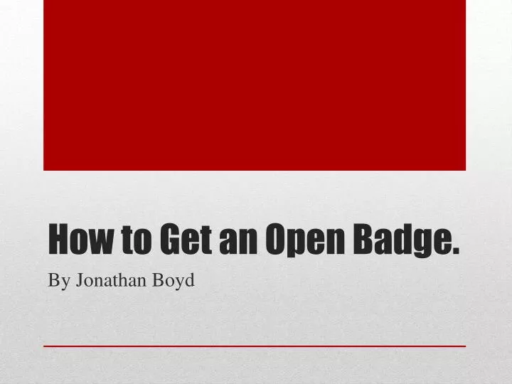 how to get an open badge