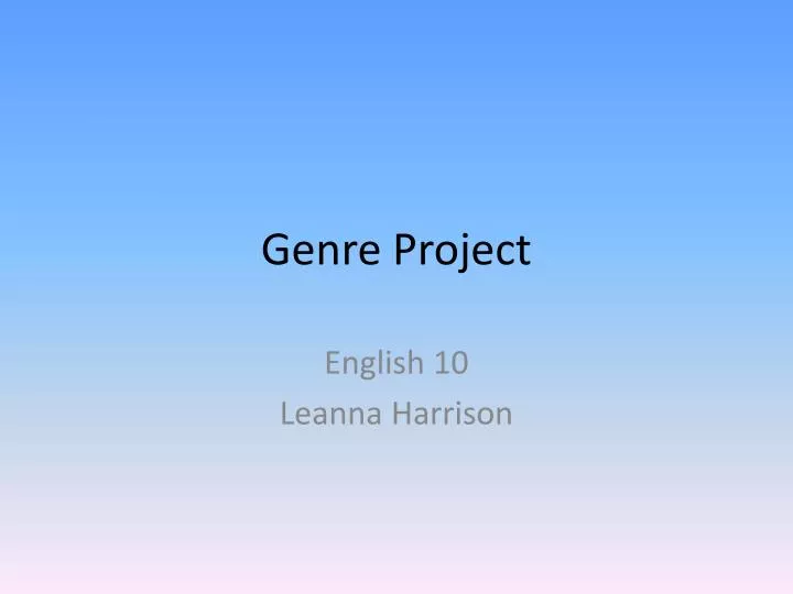 genre project