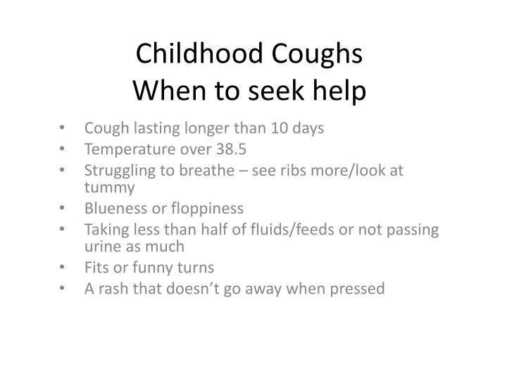 childhood coughs when to seek help