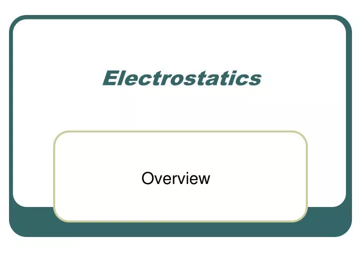 electrostatics