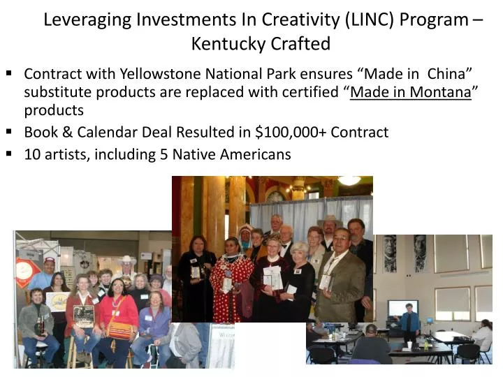leveraging investments in creativity linc program kentucky crafted