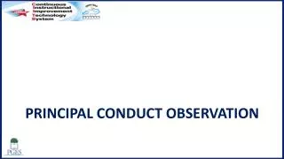 principal conduct observation
