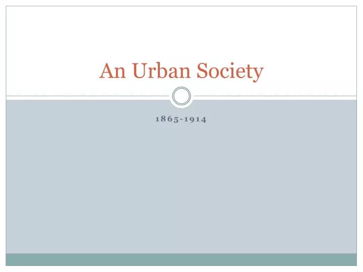 an urban society