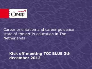 Kick off meeting TOI BLUE 3th december 2012