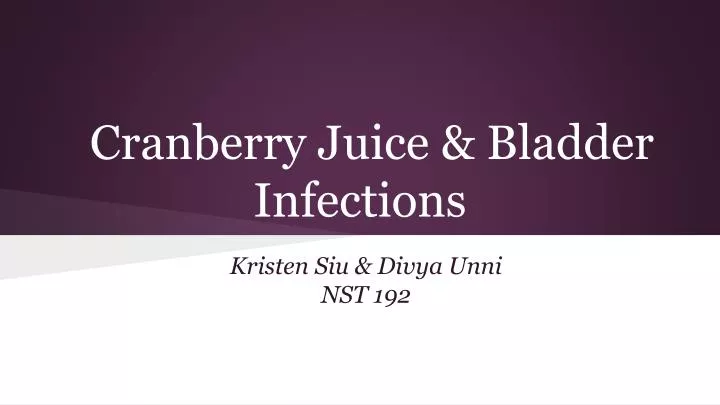 cranberry juice bladder infections