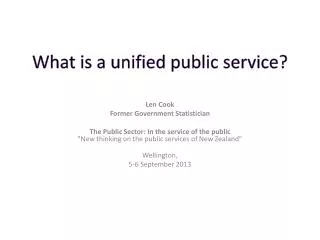 What is a unified public service ?