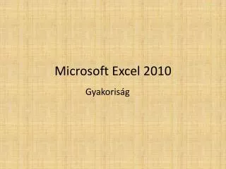 microsoft excel 2010