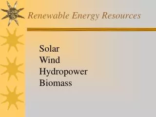 Renewable Energy Resources