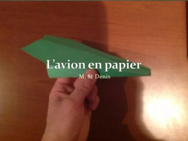l avion en papier