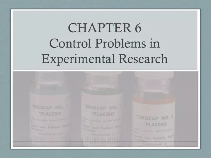 chapter 6 control problems in experimental research