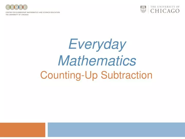 everyday mathematics counting up subtraction